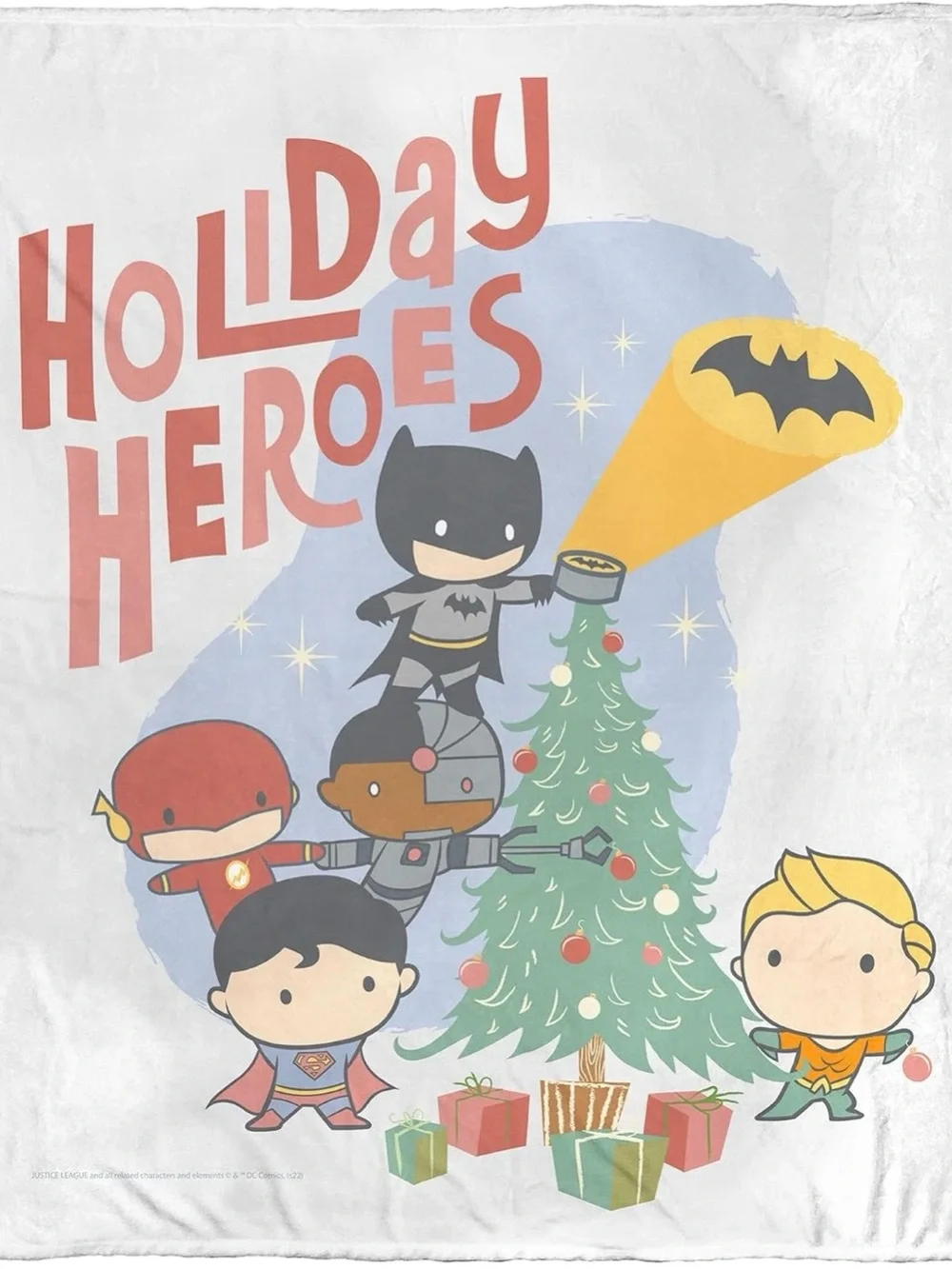 Holiday Heroes Super Hero Kids Throw Blanket - Batman, Superman, Flash - NEW